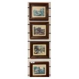 Four Framed Rustic Scene Prints