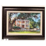 Framed Bill Stroud Mansion Landscape Painting