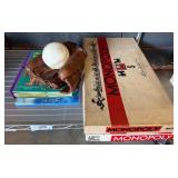 Monopoly Board Game, Baseball Glove, and Books
