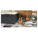 Decor Items Including Duck Decoy and Music Box