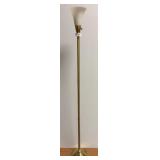 Brass Floor Lamp With Frosted Glass Shade