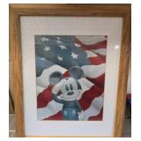 Framed Mickey Mouse Patriotic Artwork