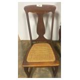 Wooden Rocking Chair With Caned Seat
