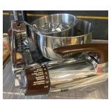 Retro Chrome Electric Mixer with Bowl and Attachme