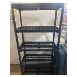 Black Plastic 5-Shelf Storage Rack