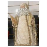 Santa Figurine in Gold and Cream Attire