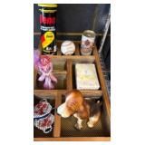 Decorative Items in Divided Wood Tray