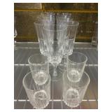 Crystal-Style Glassware Set With Etched Details