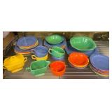 Multicolor Ceramic Dishware Set with Serving Piece