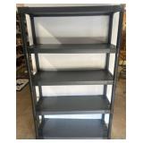 Black Plastic Five-Shelf Storage Unit