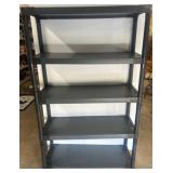 Black Plastic Five-Shelf Storage Unit