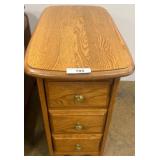 Oak Side Table with Cabinet