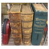 Three Illustrated Antique Books and Glass Bottle