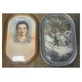 Two Framed Oval Portrait Photographs