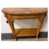 Wood Demilune Console Table with Inlay Designs