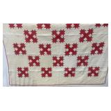 Red and White Patchwork Quilt