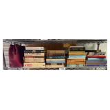 Books and Red Tote Bag