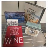 Decorative Signs and Thirstystone Coasters Set