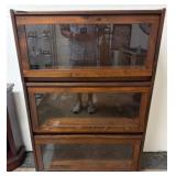 Three-Tier Glass-Front Barrister Bookcase