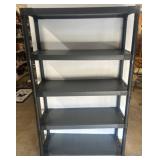 Black Plastic Five-Shelf Storage Unit