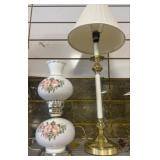 Table Lamps Including Brass and Floral Designs