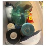 Household and Kitchen Items in Bin
