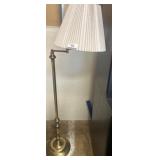 Brass Floor Lamp with Pleated Shade