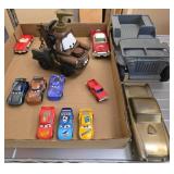 Cars Toys and Bronze-Like Coin Bank Lot