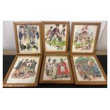 Six Framed Military-Themed Prints