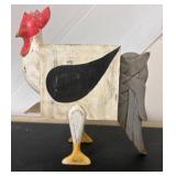 Wooden Rooster-Shaped Coin Bank with Painted Detai