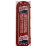 Pepsi-Cola Metal Thermometer, Red, 8x26 Inches