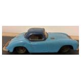 Blue Die-Cast Toy Car with Detailed Undercarriage