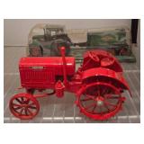 Two Farm Toy Tractor and Trailer Models
