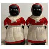 Ceramic Salt and Pepper Shakers in Red and White