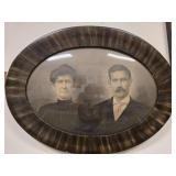 Oval Framed Portrait of Man and Woman