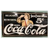 Coca-Cola 5-Cent Advertising Tin Sign