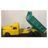 Yellow and Green Steel Toy Dump Truck