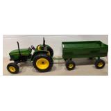 Die-Cast Green Tractor With Matching Trailer