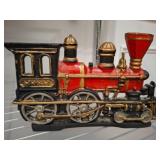 Cast Iron Train-Shaped Doorstop in Multicolor Fini