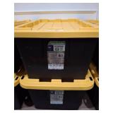 Yellow-Lid Greenmade Storage Boxes, 27 Gallon
