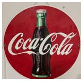 Coca-Cola Round Metal Sign, 12" Diameter