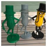 Plastic Mr. Peanut Figurines in Assorted Colors