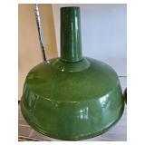 Green Enameled Metal Industrial-Style Light Shade