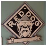 Red Dog Beer Metal Advertising Sign, 23x23