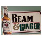 Jim Beam & Ginger Advertising Tin Sign