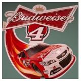 Budweiser Racing Wall Sign with Car Graphic
