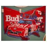 Budweiser Racing Tin Sign with Ford Thunderbird
