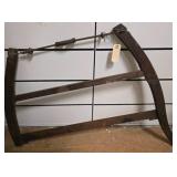 Vintage Wooden Bow Saw with Iron Blade