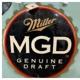 Miller MGD 20in Bottle Cap Wall Sign