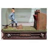 Cast Iron Football-Themed Mechanical Bank